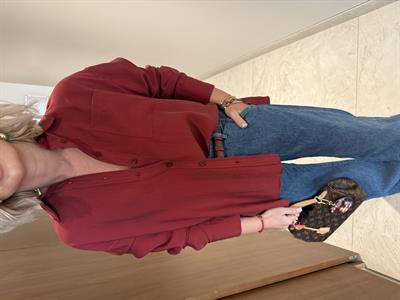 Orijinal Marka , Bordo , Tok Tencel , Yanı Yırtmaçlı Gömlek