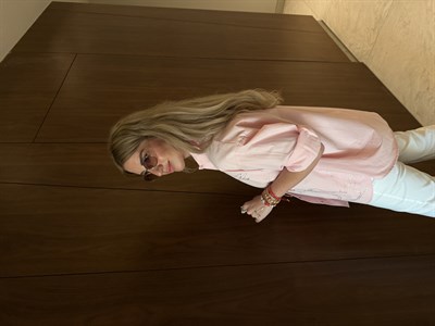 Parlak Taşlı , Pembe Poplin Gömlek