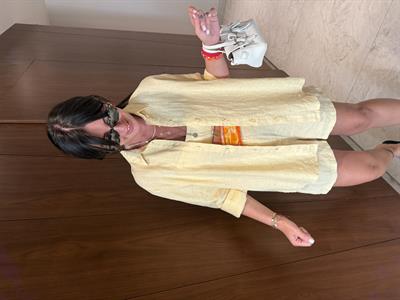 %100 İthal Keten , Butter Yellow Gömlek