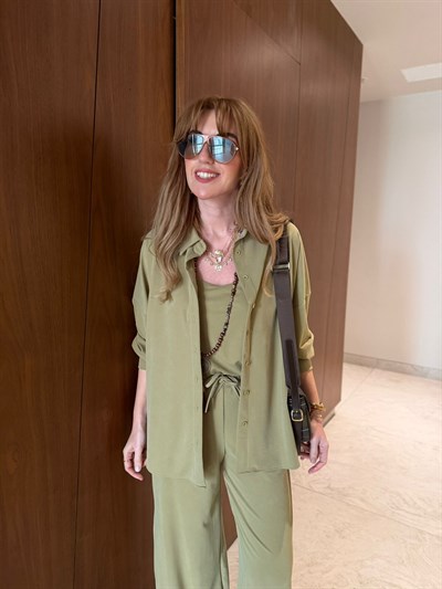 Örme Modal , Yağ Yeşili , Üçlü Takım