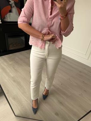 Orijinal Marka , Kesik Paça , Beyaz Jean