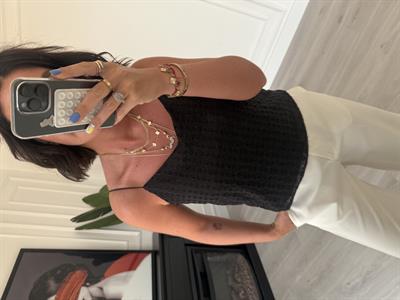 Lastikli , Spagetti Askılı , Siyah Fisto Bluz