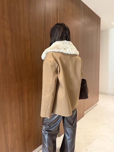 Kürk Yakalı Premium Kaşe Palto
