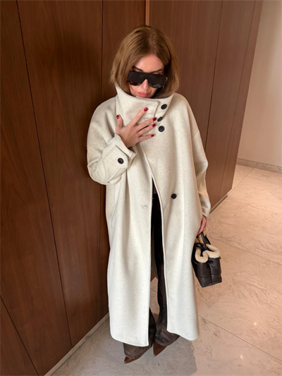 Orijinal Model , Ekru , Premium Kaşe Kaban