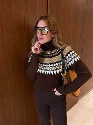 Orijinal Model , Ajurlu , Acıkahve , Boğazlı Kazak