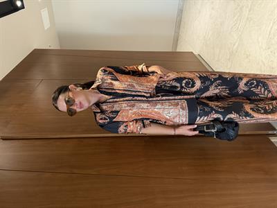 Şal Desenli , Saten , Gömlek Pantolon Takım