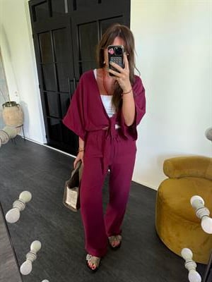 %100 Coton , Vişne Çürüğü , Önden Bağlamalı , Beli Lastikli , Müslim Takım