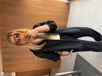 Lacivert Orijinal Model Boncuk Şeritli Premium Modal Elşofman Takımı