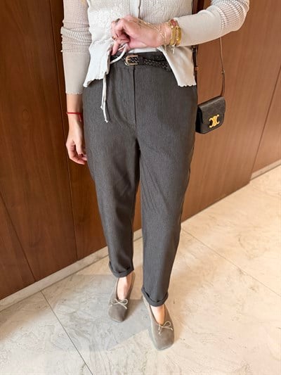 Orijinal Model , Örgü Deri Kemerli , Full Likralı , Acıkahve Yumuşacık Jean