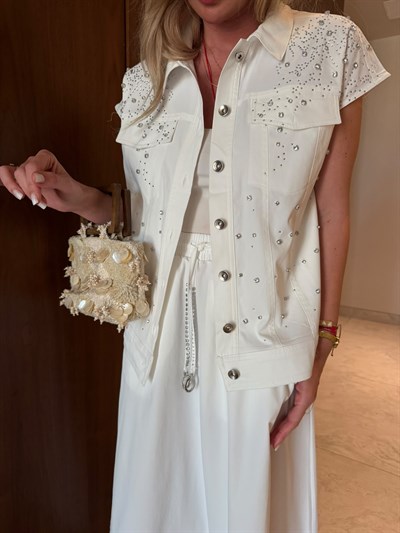 Orijinal Model , Taş İşlemeli , Premium Gömlek & Etek Poplin Takım