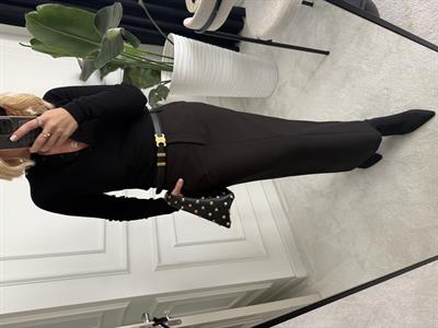 Premium Likralı Krep Kumaş , Arkası Yırtmaçlı , Siyah Kalem Etek