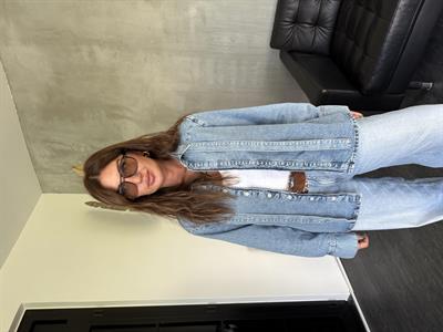 Özel Üretim Yakası Bağlamalı , Premium Jean Gömlek