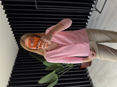 Dantel Bluzlu , Pembe Merserize Takım