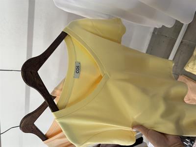 Orijinal Marka %100 Cotton Sarı V Yaka T-shirt