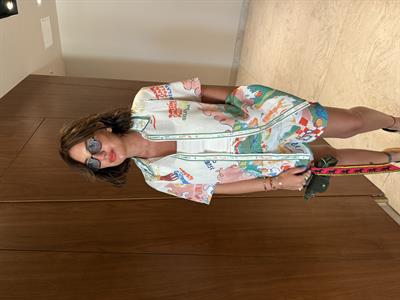 Yeşil Desenli , Şort & Gömlek Takım