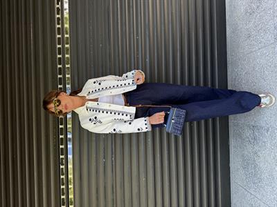 Orijinal Model ,Deri İp Kemerli Lacivert Palazzo Pantolon