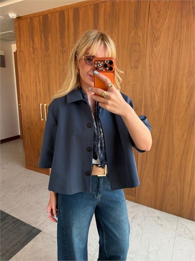 Orijinal Model Yarım Kol Lacivet Trençkot
