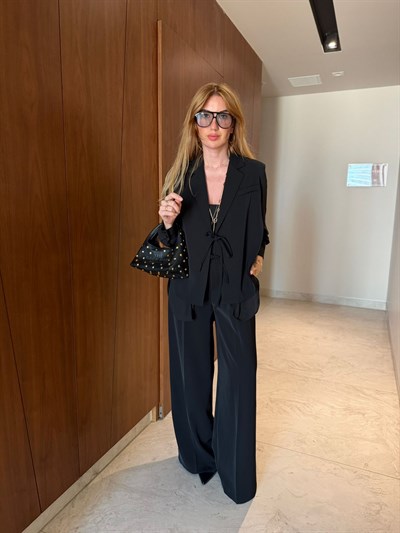 Orijinal Model , Şifon & Krep Mix , Tasarım Ceket Pantolon Takım