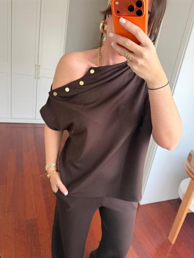 Orijinal Marka , Omzu Gold Detaylı , Acı Kahve , Tok Modal Takım