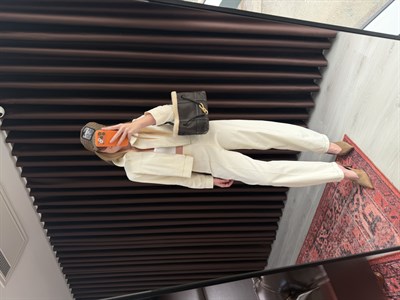 Baggy Model , Likralı Gabardin , Açık Bej Pantolon