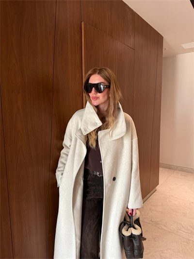 Orijinal Model , Ekru , Premium Kaşe Kaban