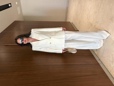 %100 Keten , Ekru , Blazer & Pantolon Takım