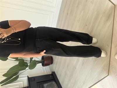 Orijinal Marka , Özel Teknik Kumaş , Siyah Palazzo Pantolon