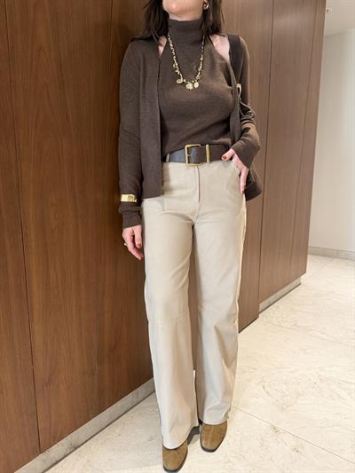 Premium , Taş , Süet Palazzo Pantolon