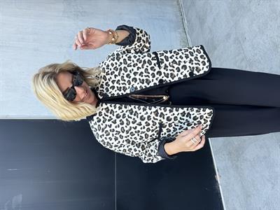 Orijinal Model Bej Leopar Kapitone Mevsimlik Mont