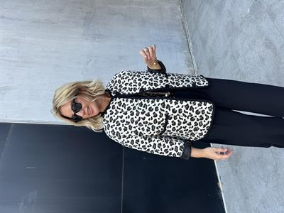 Orijinal Model Bej Leopar Kapitone Mevsimlik Mont