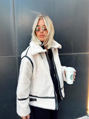 Orijinal Model, Deri Detaylı Teddy Mont