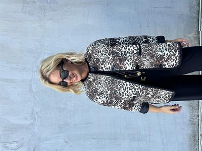 Orijinal Model Kahve Leopar Kapitone Mevsimlik Mont