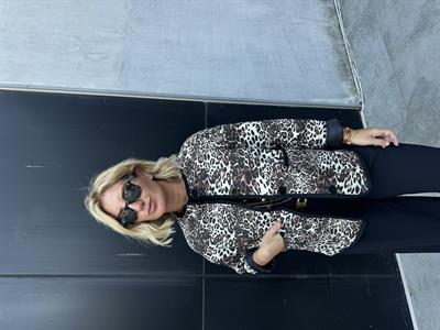 Orijinal Model Kahve Leopar Kapitone Mevsimlik Mont