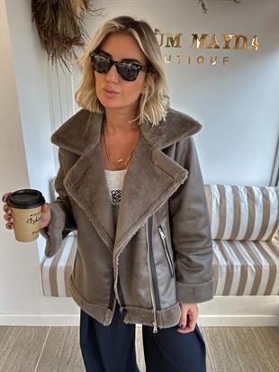 Premium Kürk Astarlı , Vizon Nubuk Mont