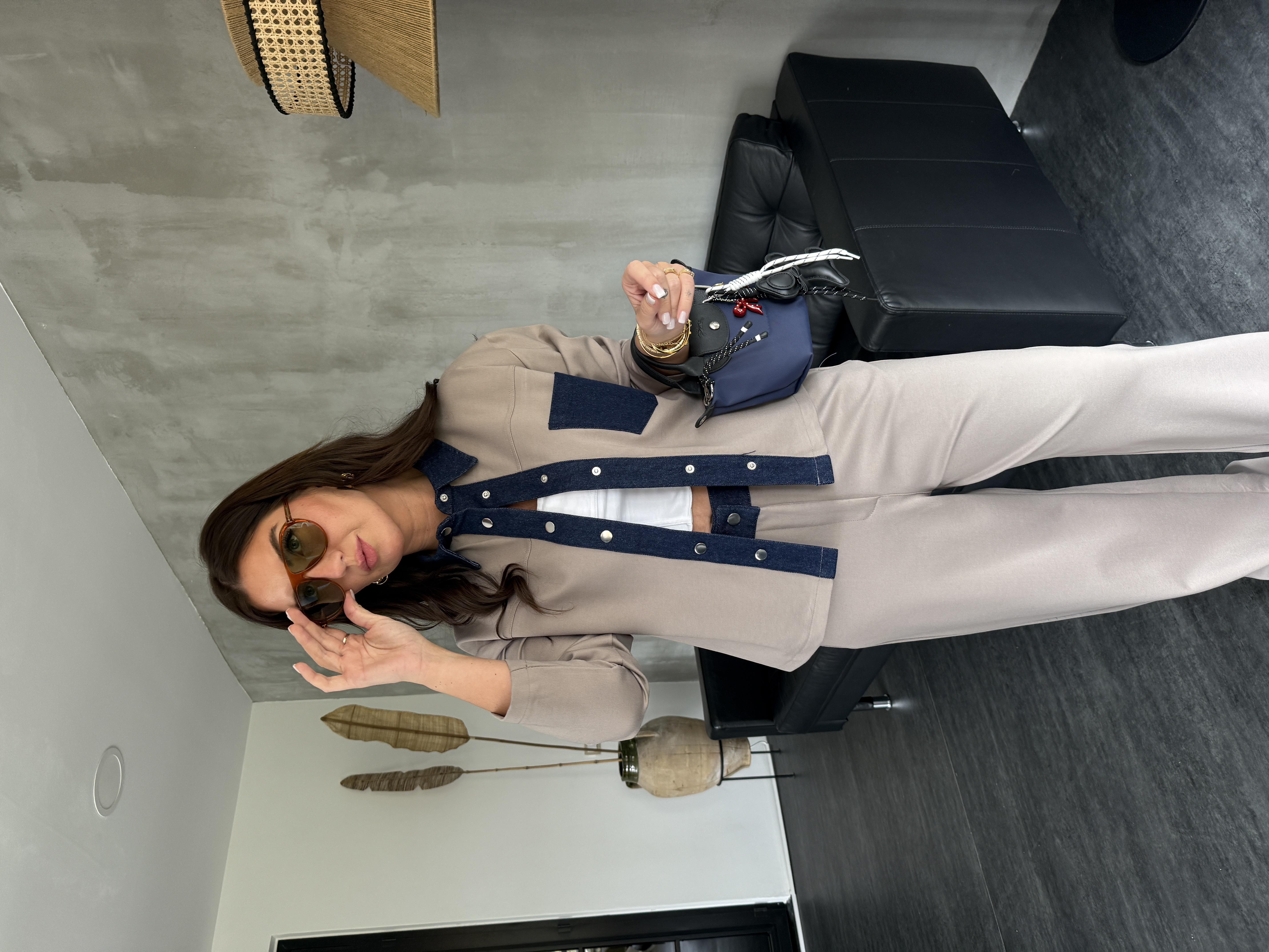 Orijinal Model , Jean Detaylı , Bej , Premium Takım