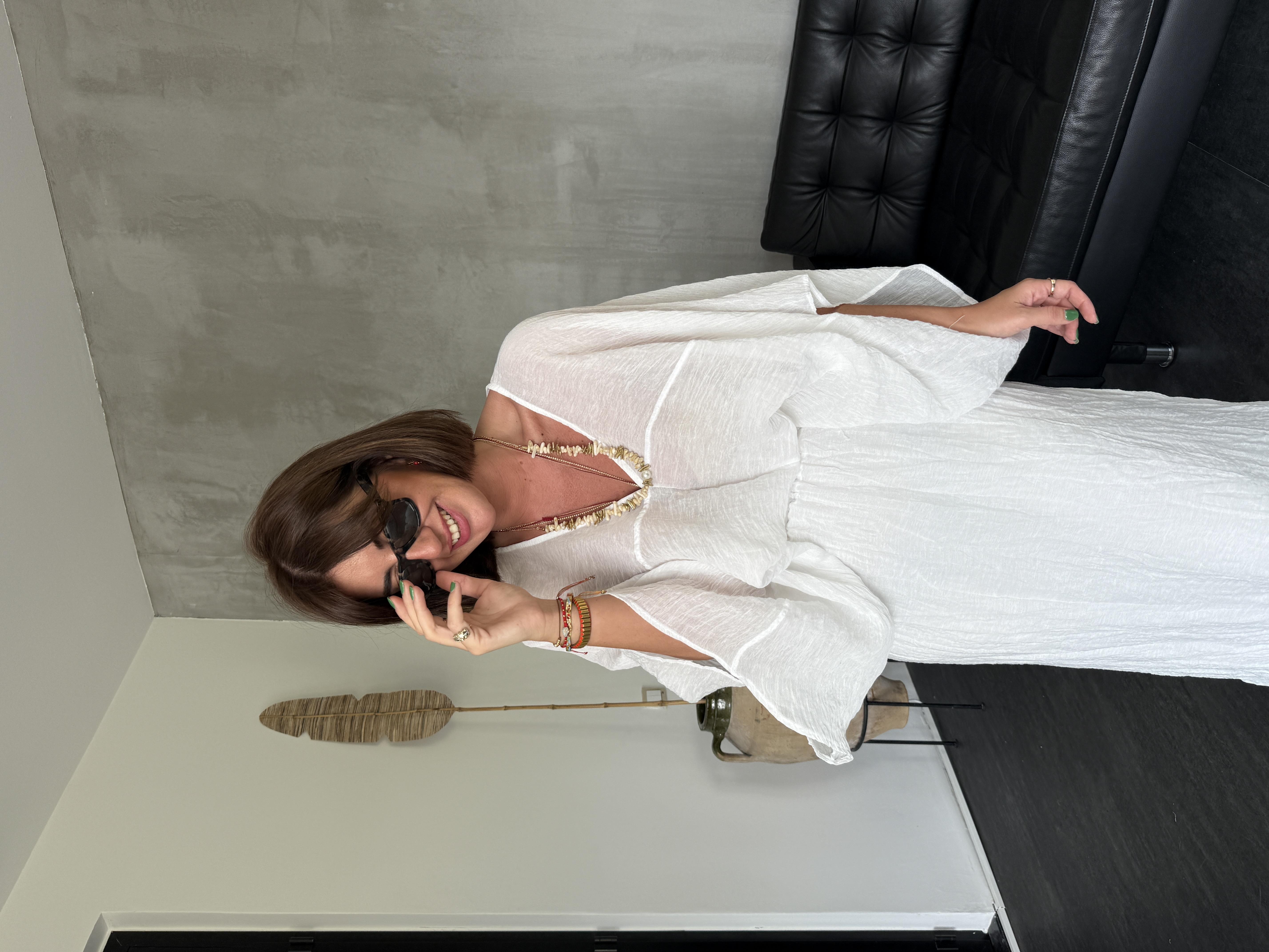 Kolye Aksesuarlı , Ekru , Etek & Bluz Takım