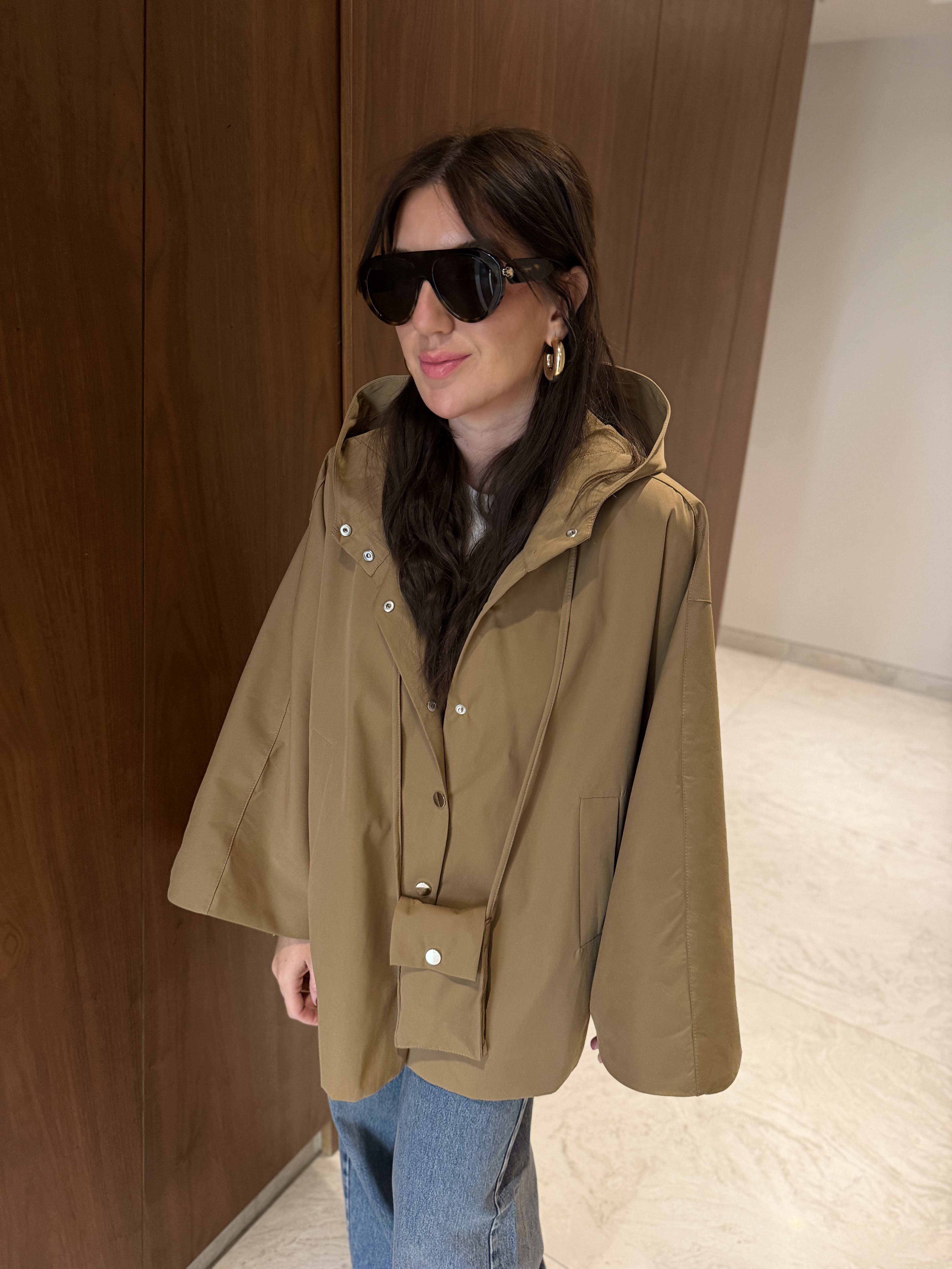 Çantalı , Premium , Camel Pelerin Trençkot 