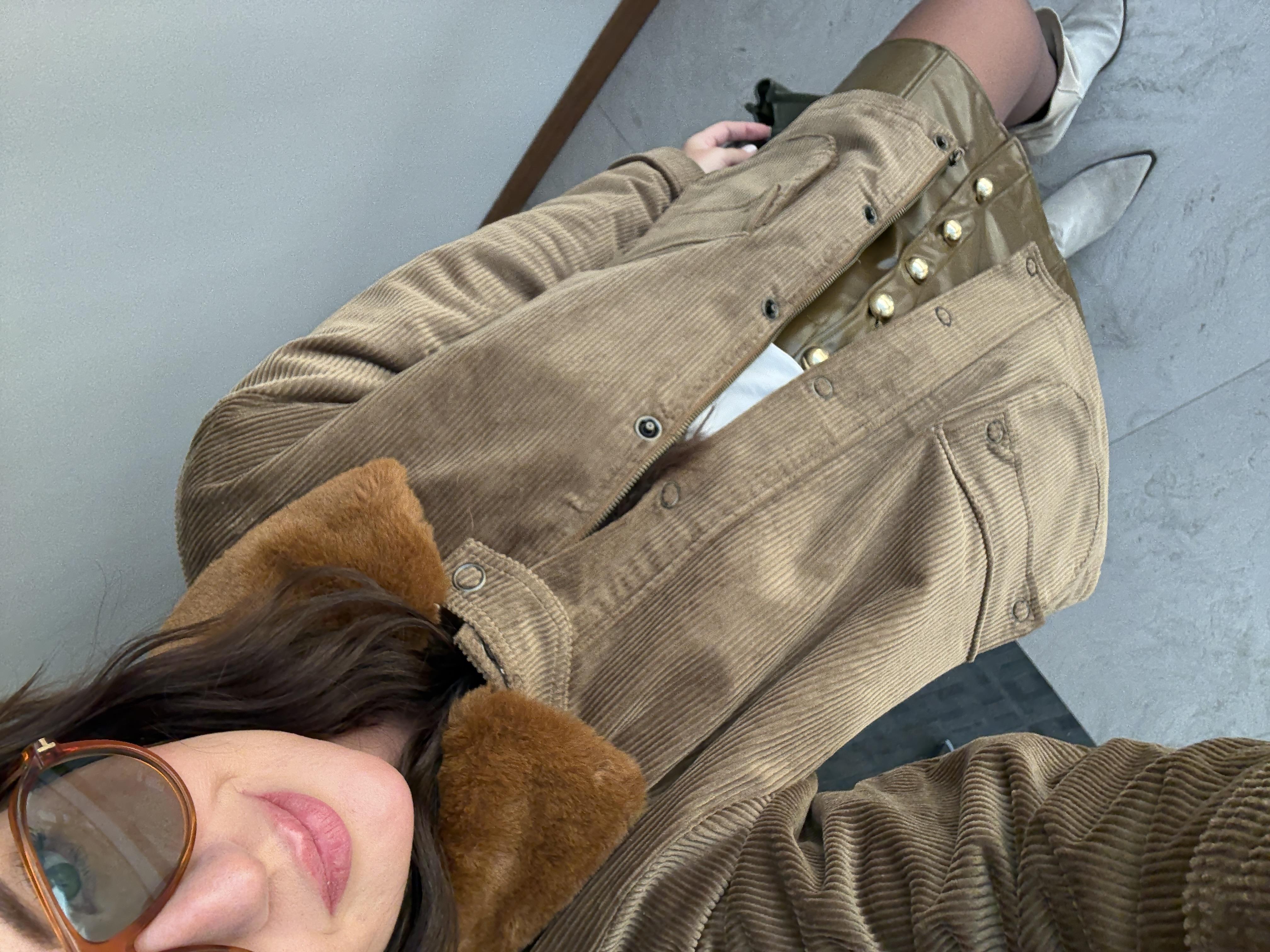 İçi Ekose Astarlı , Kürk Yakalı , Premium Kadife Ceket