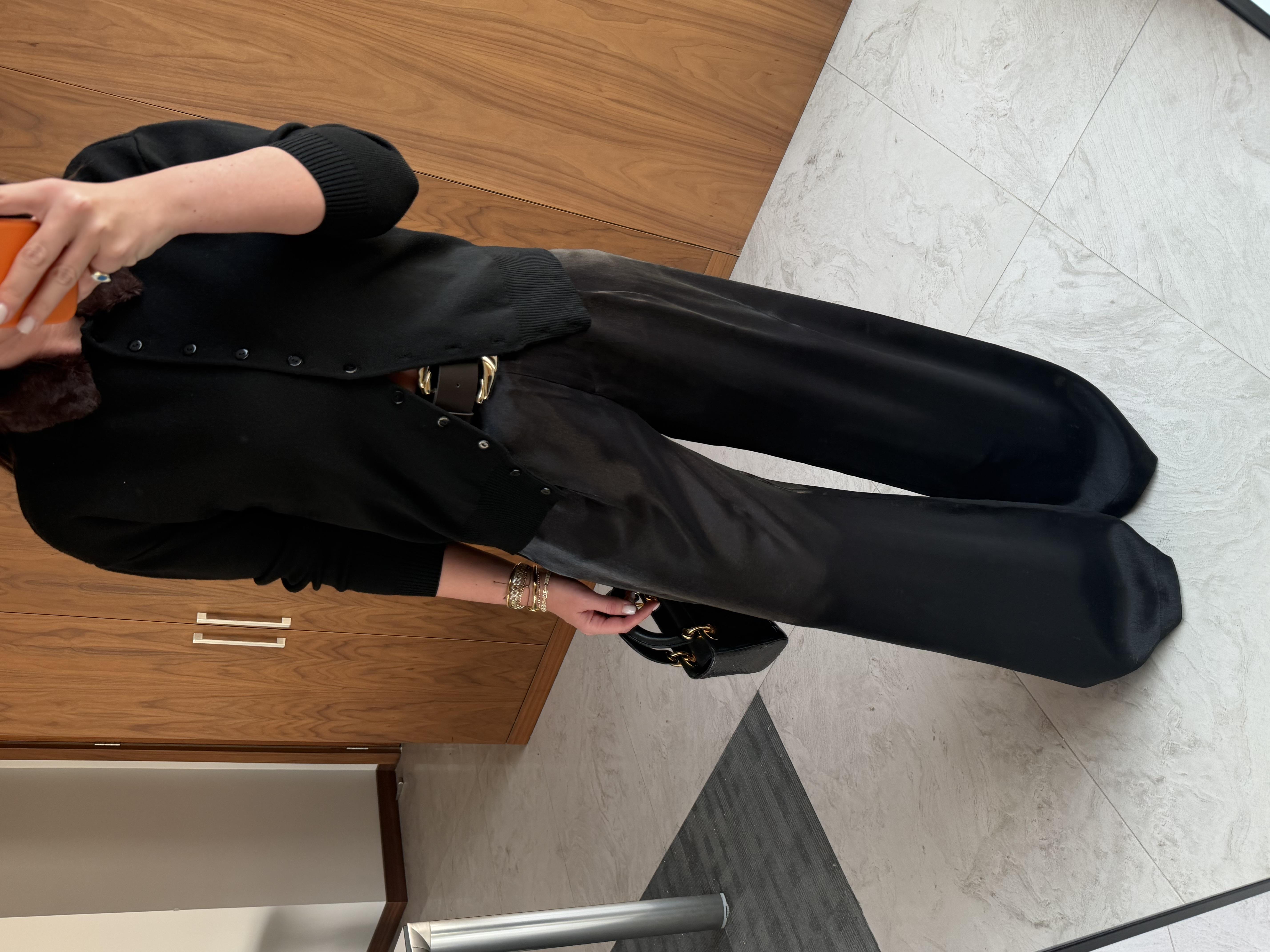 Orijinal Marka , Kemerli , Siyah Saten  ,  Palazzo Pantolon