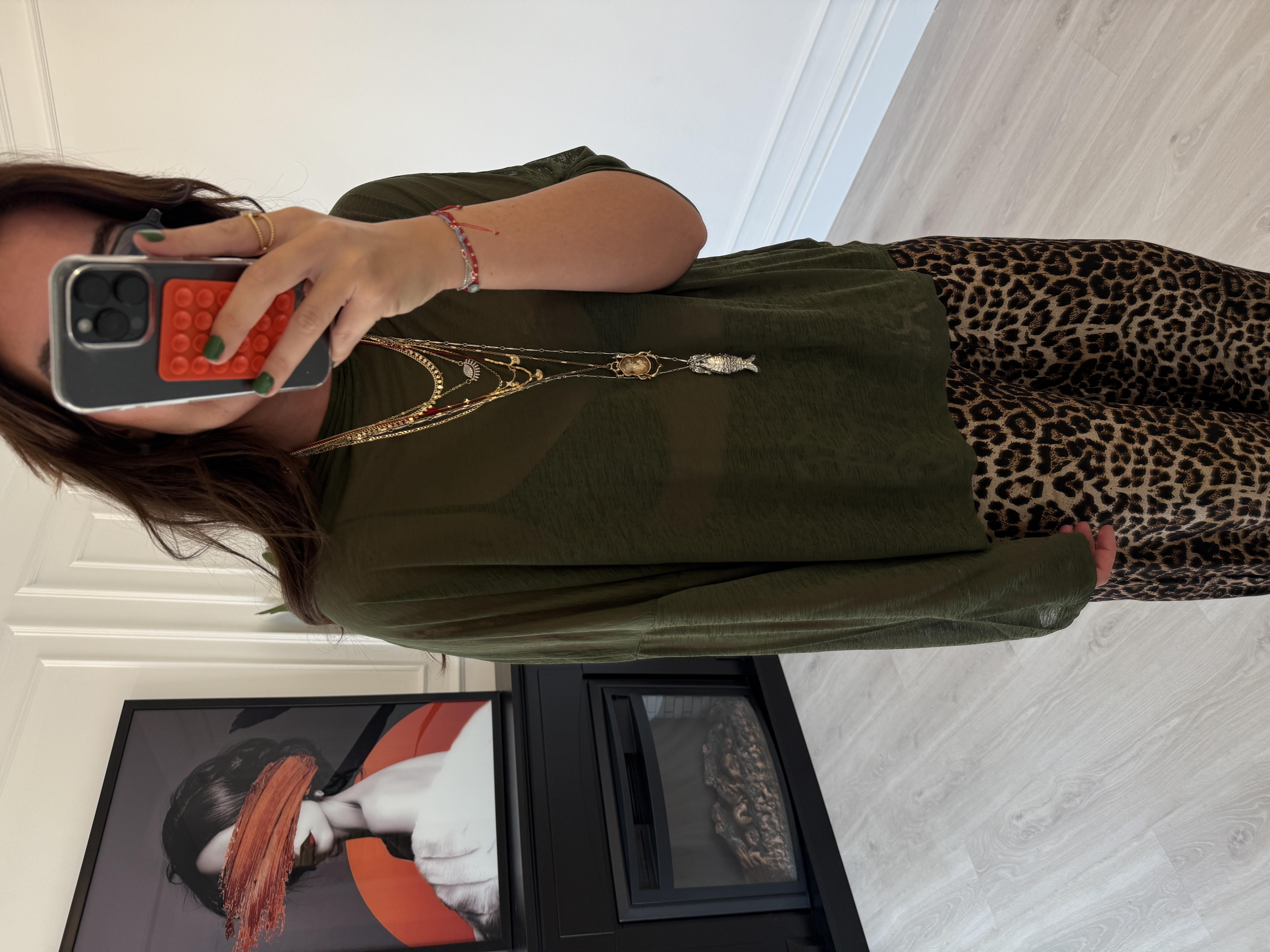 Std Beden , Zümrüt Yeşili Tiril Bluz