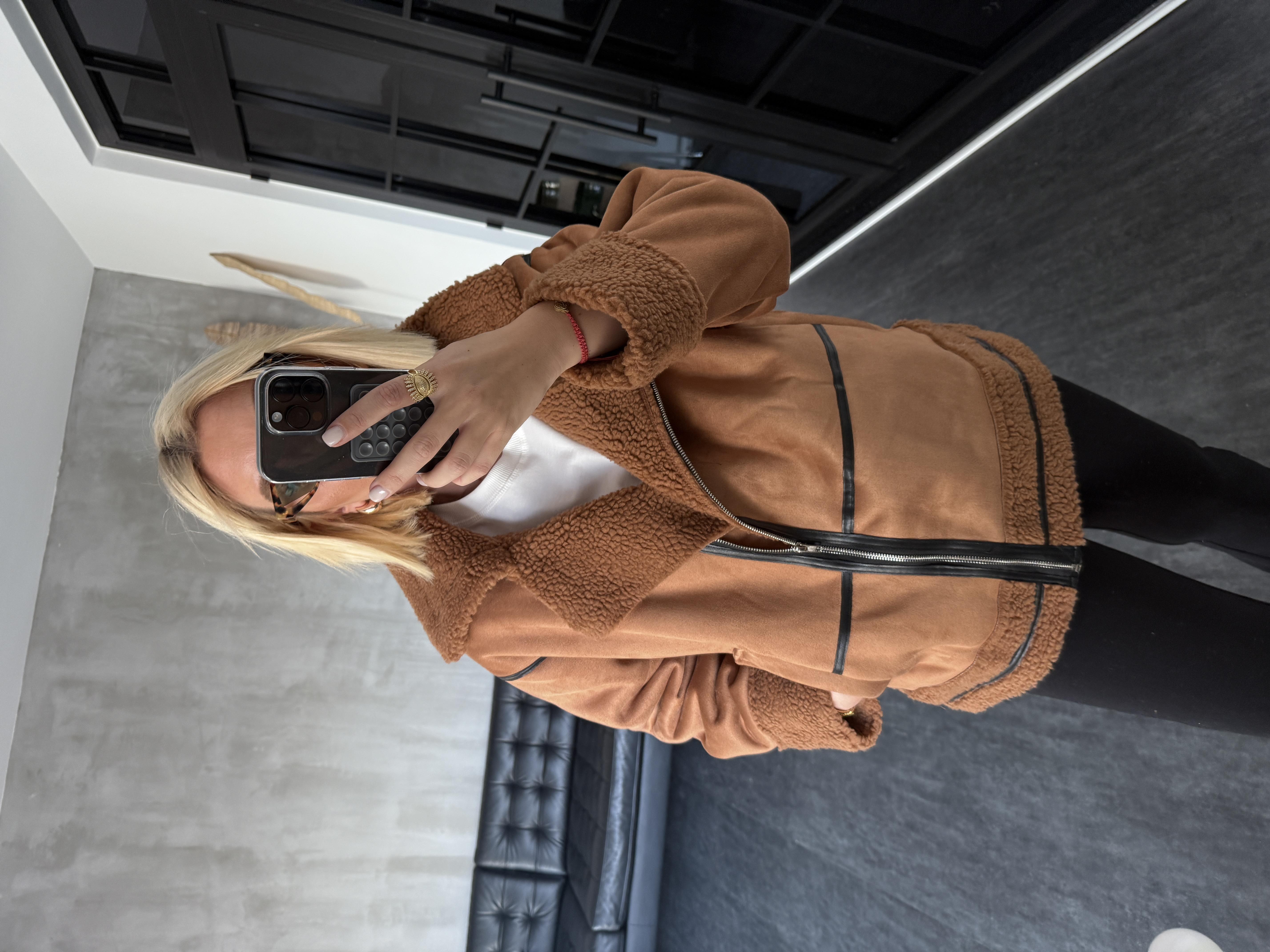 İçi Teddy Astarlı , Kahverengi Nubuk Kaban