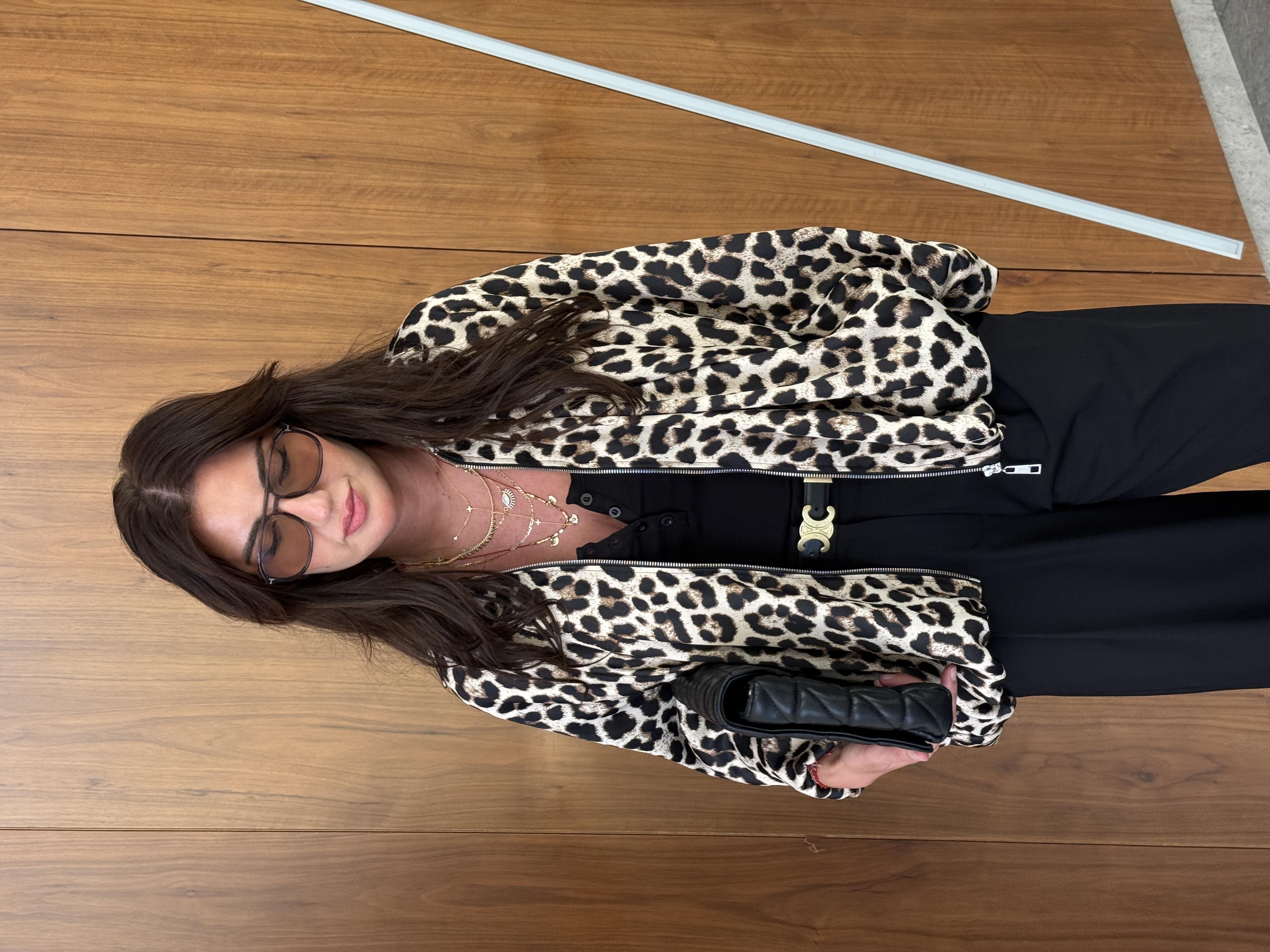 Orijinal Model , Premium , Saten , Leopar Bomber Ceket