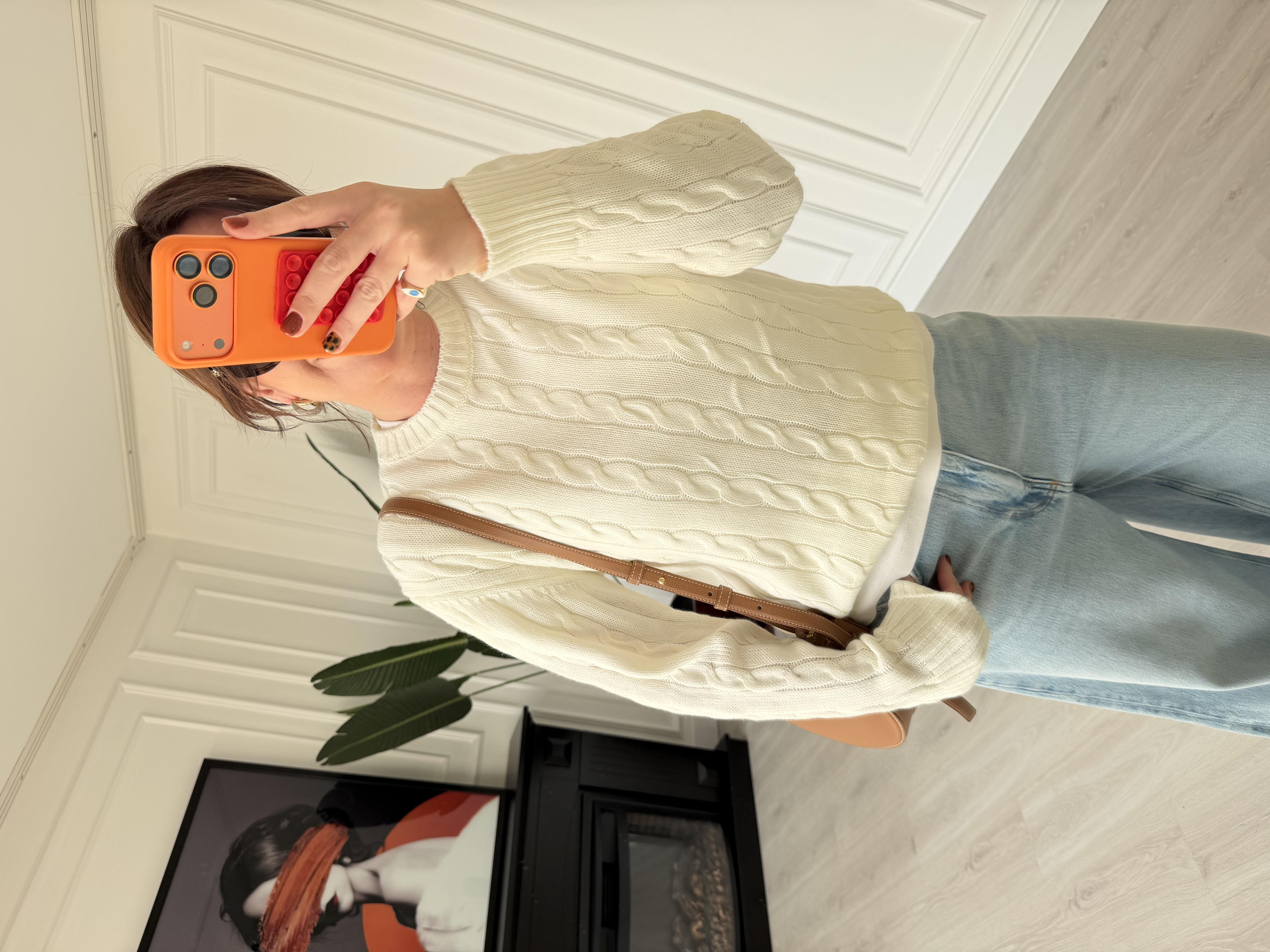 Saç Örgülü , Ekru Triko