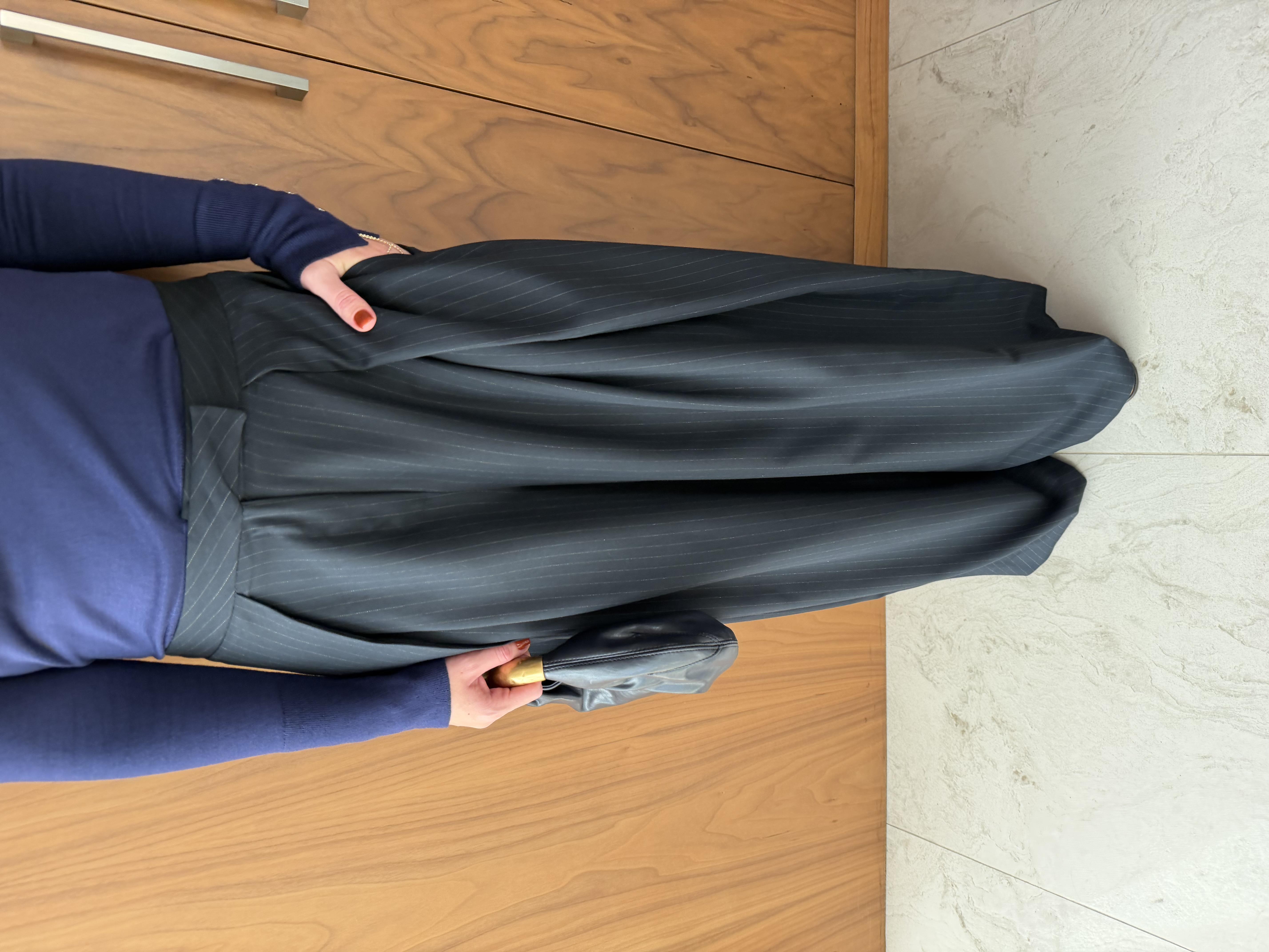 Çizgili , Lacivert , Tasarım Palazzo Pantolon