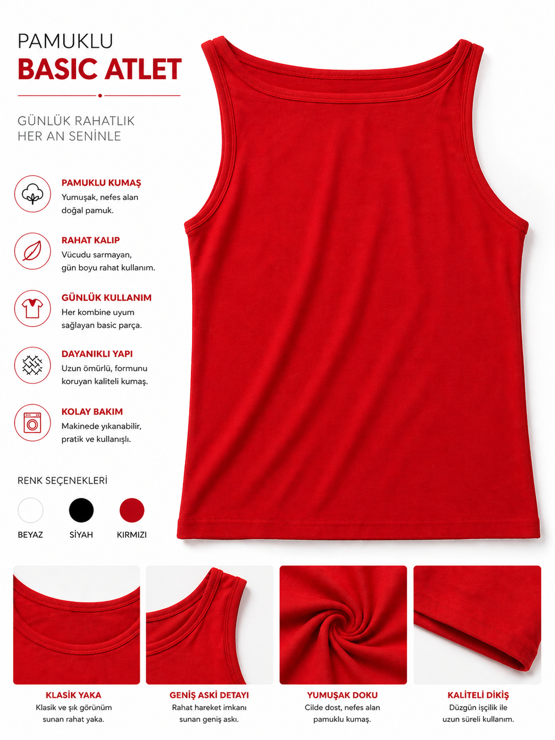 Dildin Halter Yaka Crop Kırmızı