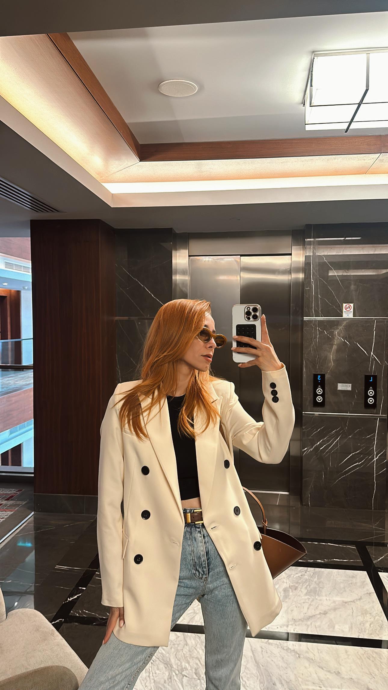 Taş Kruvaze Blazer Ceket 