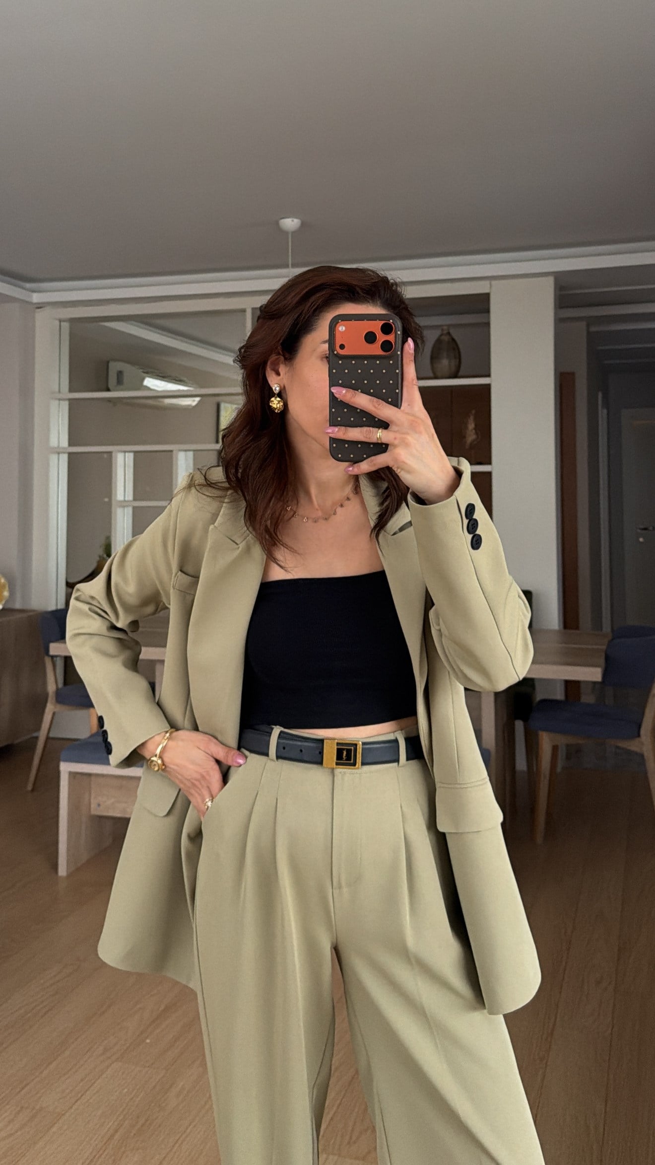 ZEYTİN YEŞİLİ PİLE DETAY PALAZZO PANTOLON  OVERSİZE  ASTARLI CEKET TAKIM ELBİSE1