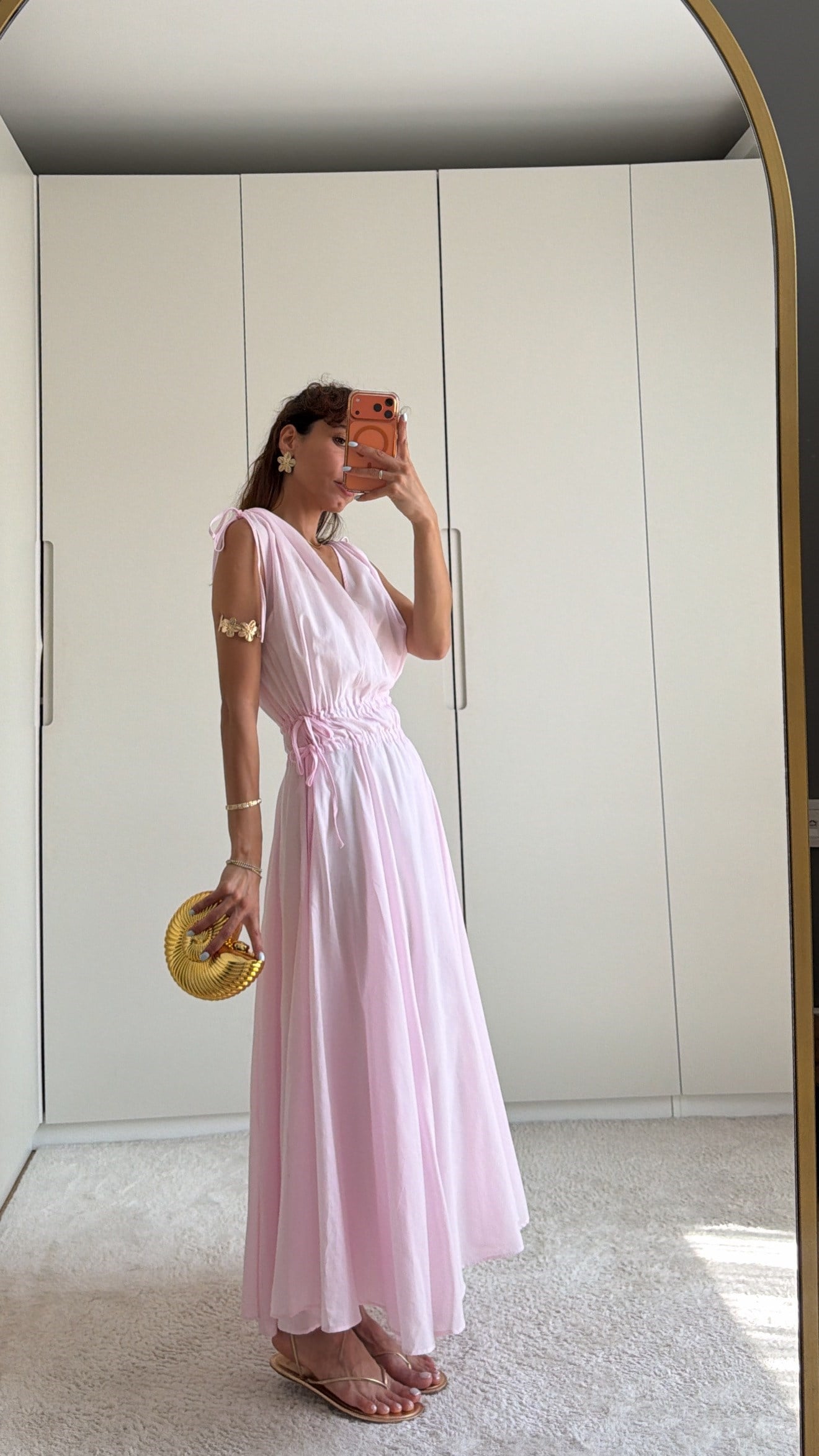 Pembe   Helen Astarlı Elbise