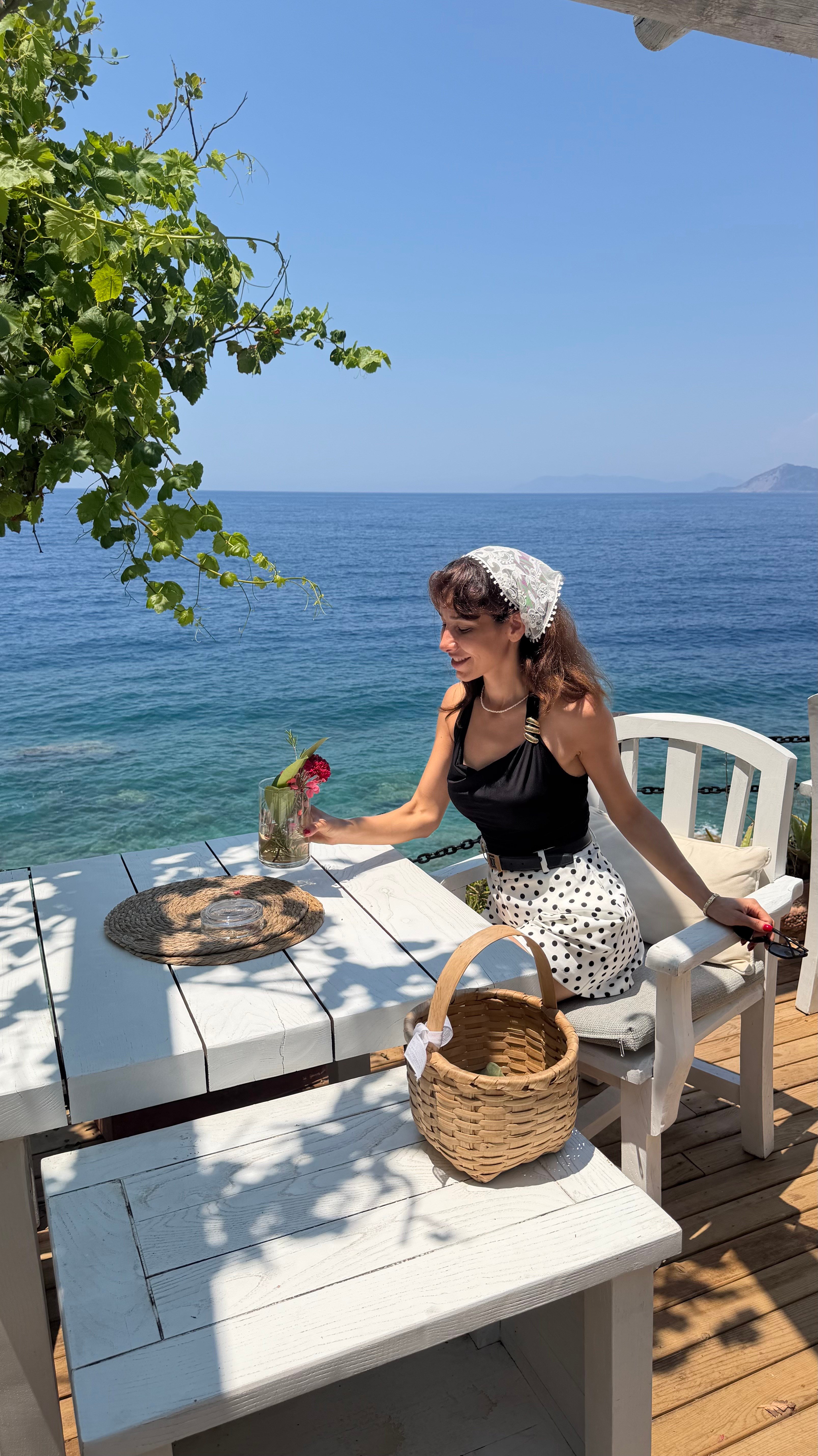 Puantiyeli Şort Beyaz 