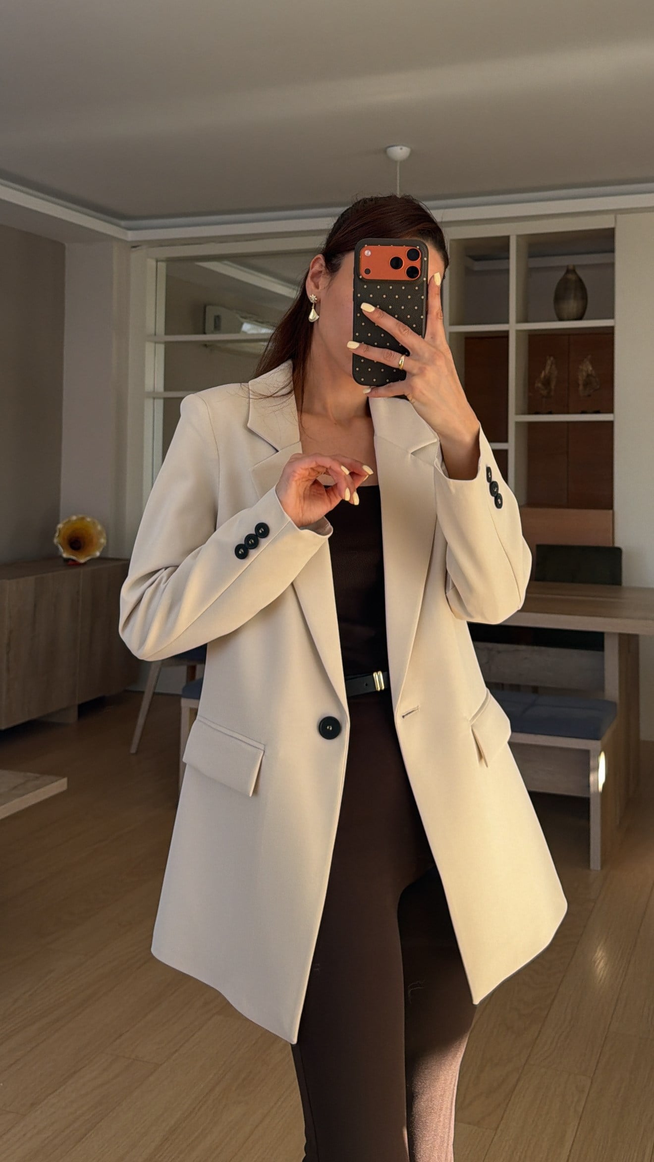 Taş Tek Düğme Astarlı Blazer